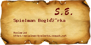 Spielman Boglárka névjegykártya